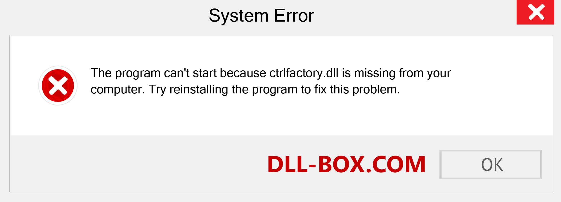  ctrlfactory.dll file is missing?. Download for Windows 7, 8, 10 - Fix  ctrlfactory dll Missing Error on Windows, photos, images